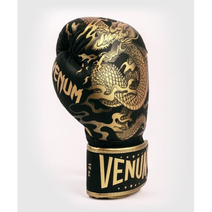 Guantoni da boxe Venum Dragon's Flight neri / dorati