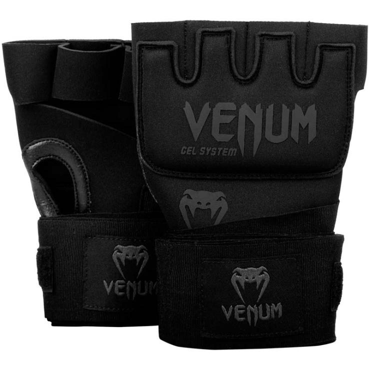 Guantoni da boxe Venum Gel Kontact bendaggio nero opaco (coppia)