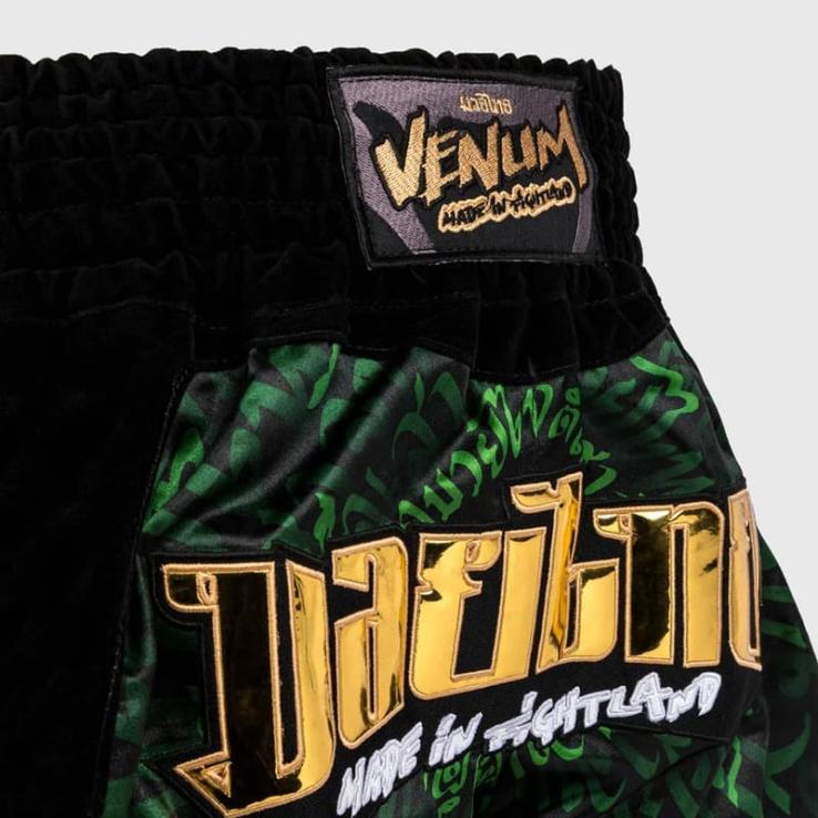 Pantaloni da Muay Thai per bambini Venum Attack - nero verde