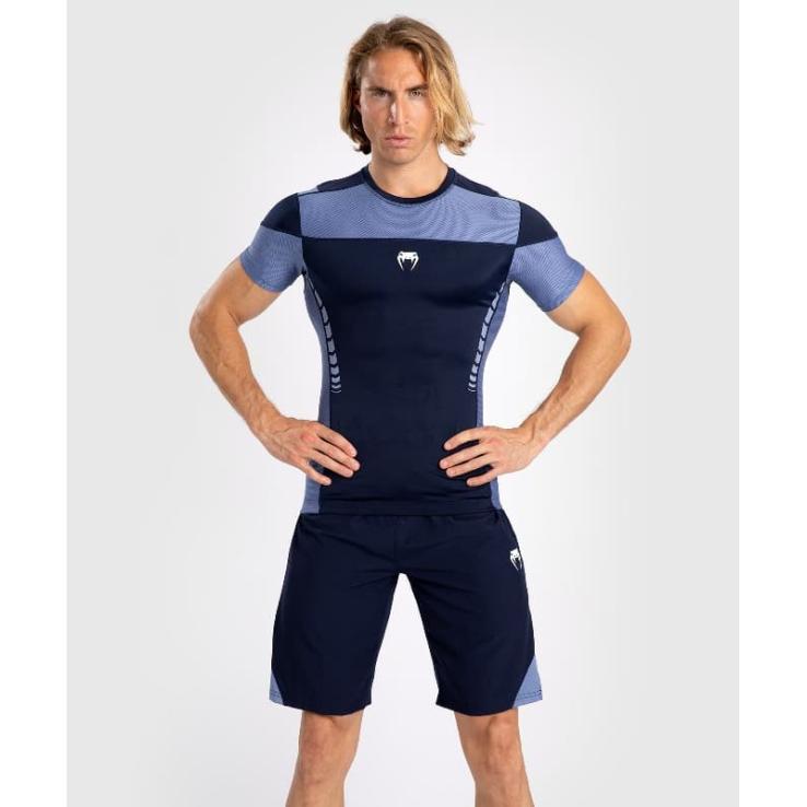 Rashguard a maniche corte Venum Tempest - Blu scuro / Blu