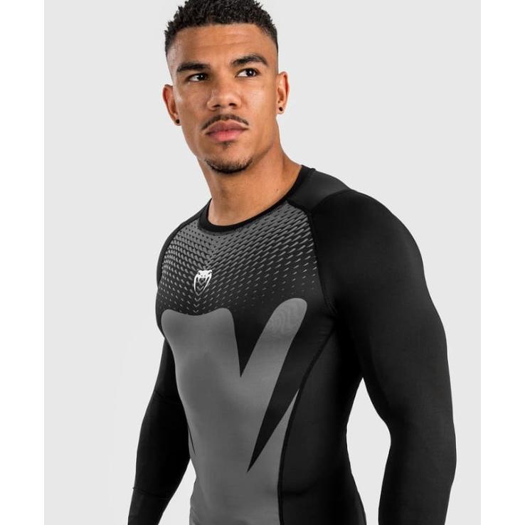 Rashguard Venum Attack a maniche lunghe - nero grigio