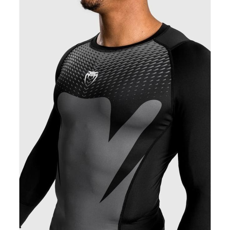 Rashguard Venum Attack a maniche lunghe - nero grigio