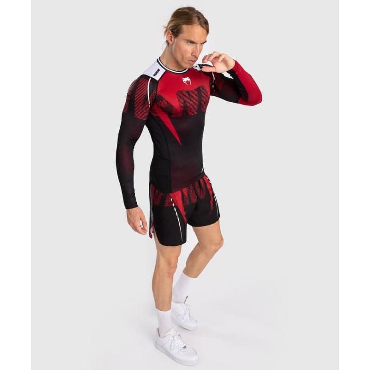 Rashguard Venum Adrenaline a manica lunga - nero rosso