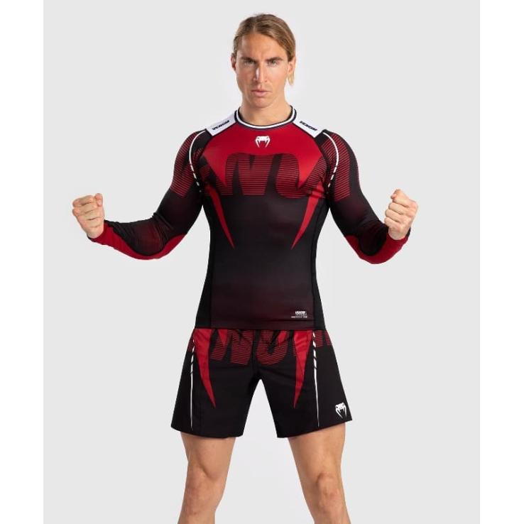 Rashguard Venum Adrenaline a manica lunga - nero rosso